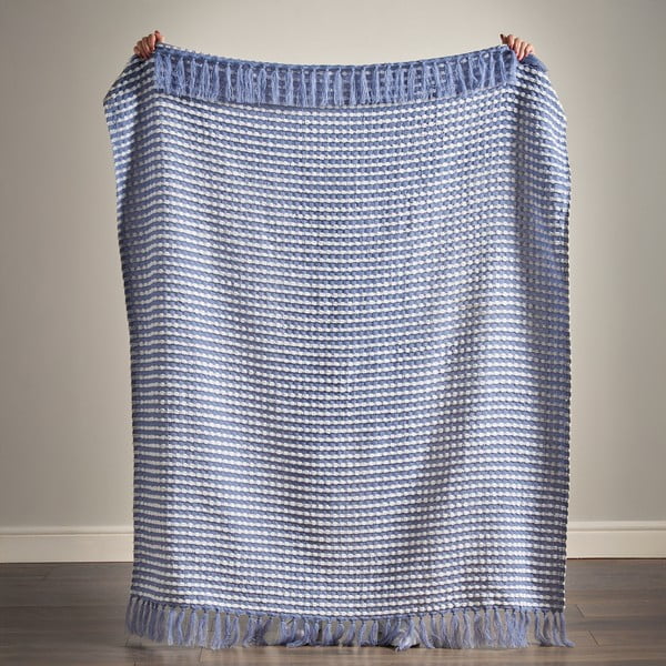 Coperta blu 125x150 cm Stab Stitch – Catherine Lansfield-image-3