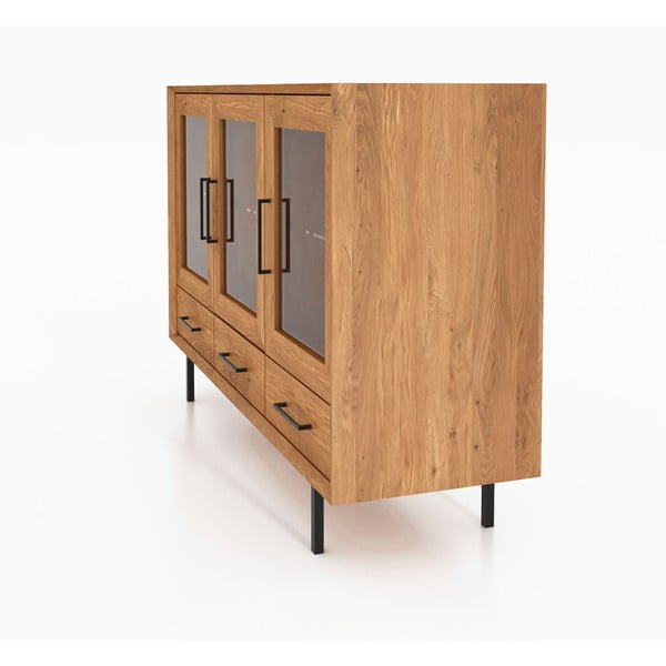 Vetrina in legno di quercia di colore naturale 144x95 cm Abies - The Beds-image-3