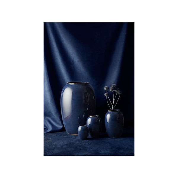 Vaso blu scuro in gres (altezza totale 25 cm) Gastro Dark Blue – Bitz-image-2