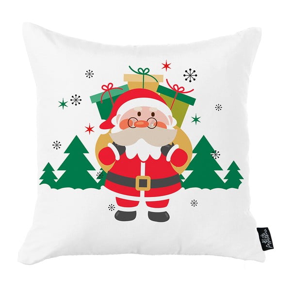 Federa natalizia bianca Mike & Co. NEW YORK Miele Natale Babbo Natale Regali, 45 x 45 cm - Mike & Co. NEW YORK