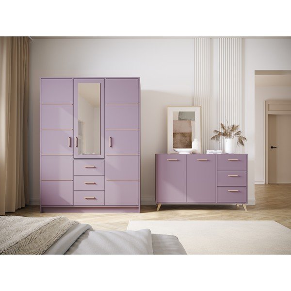 Cassettiera bassa rosa 140x86 cm Burren - Cosmopolitan Design-image-1