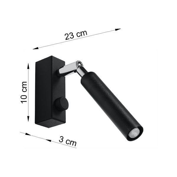 Faretto nero 10x3 cm Tiden – Sollux-image-3