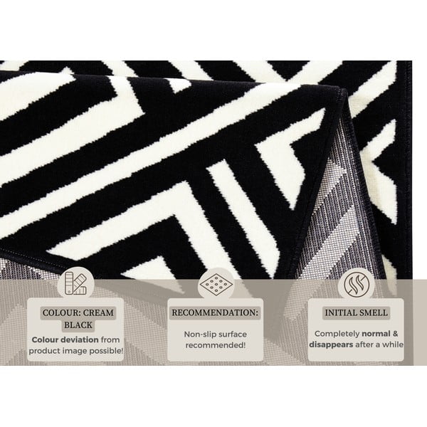 Tappeto bianco e nero , 140 x 200 cm Art - Zala Living-image-4