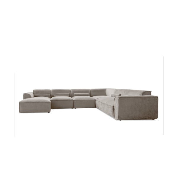 Divano angolare componibile beige (con penisola a destra/a forma di "U") Flex Felix – Miuform