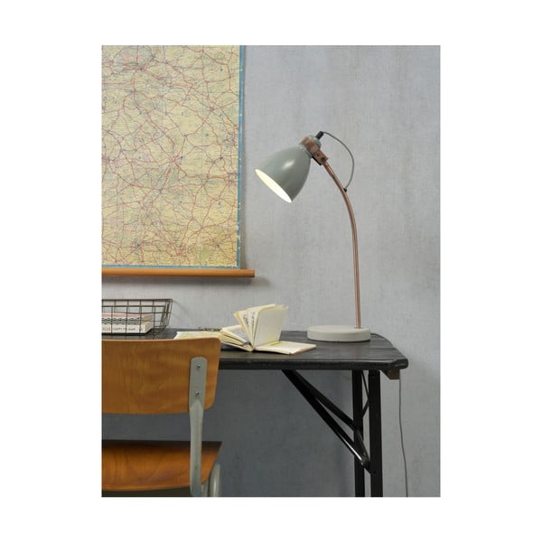 Lampada da tavolo grigia con paralume in metallo (altezza 50 cm) Denver - it's about RoMi-image-4