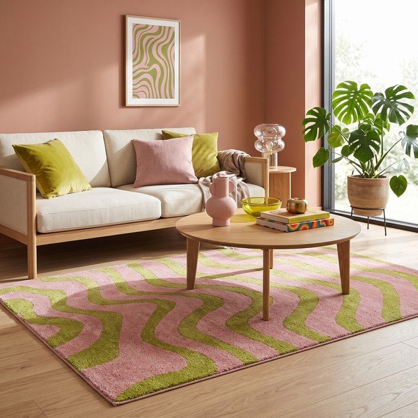 Tappeto verde/rosa 160x230 cm Aurora – ESTE-image-3