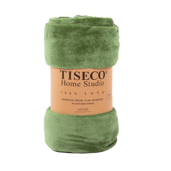 Copriletto verde in micropush per letto singolo 150x200 cm Cosy - Tiseco Home Studio