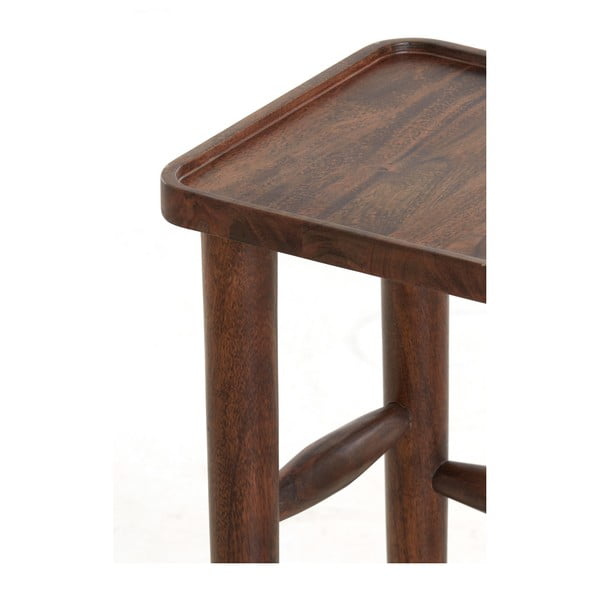 Tavolino in legno massiccio di acacia 42x42 cm Qiano - Light & Living-image-4