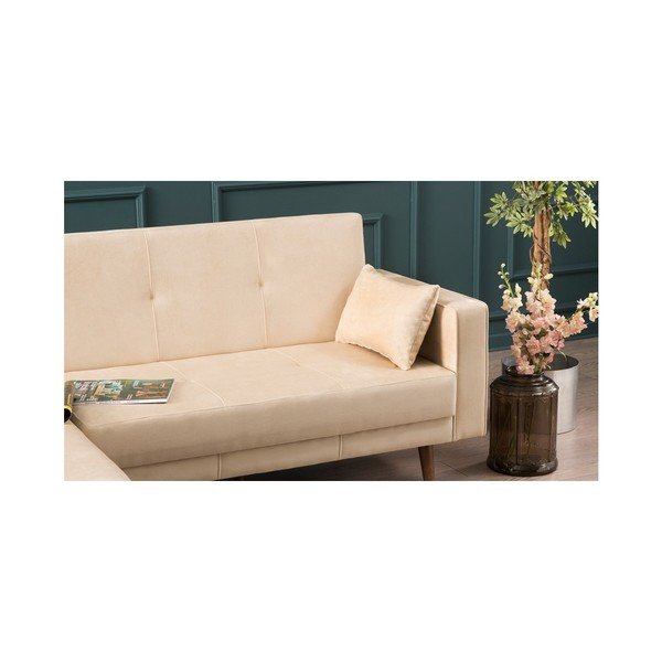 Divano letto crema Dublino, angolo sinistro - Balcab Home-image-2