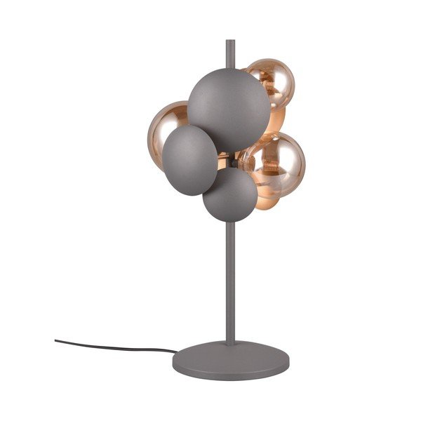 Lampada da tavolo con paralume in vetro grigio-oro (altezza 50 cm) Bubble - Trio Select