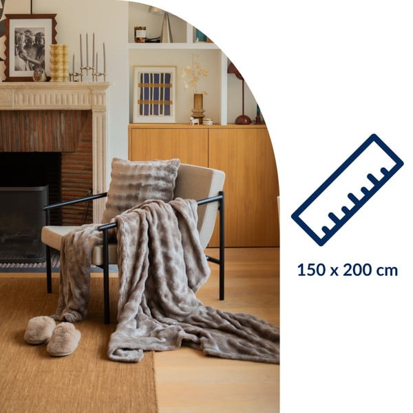 Coperta grigio tortora in micropile 150x200 cm Wave – Tiseco Home Studio-image-2