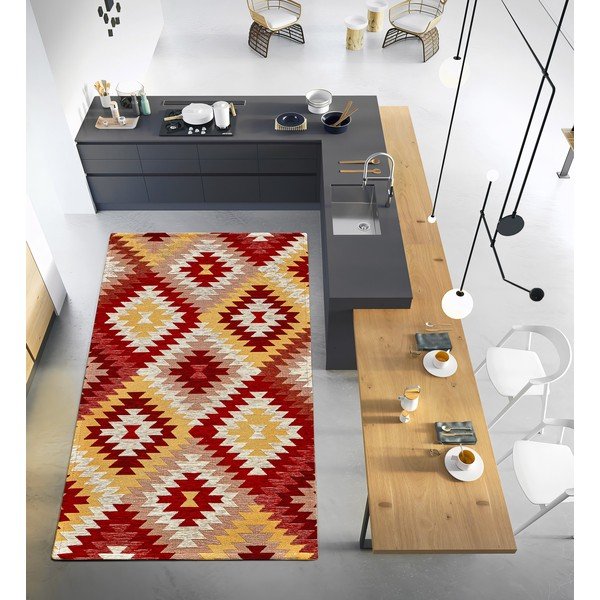 Runner lavabile rosso-giallo 55x115 cm Avana Rosso - Floorita-image-1