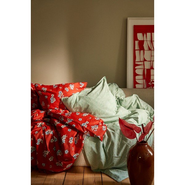 Biancheria da letto matrimoniale estesa in cotone sateen color mattone 200x220 cm Grand Pleasantly - JUNA-image-4