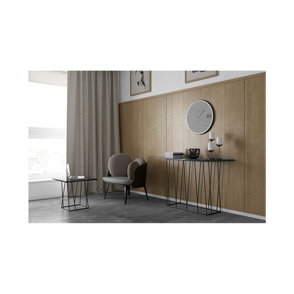 Tavolino in marmo nero con gambe nere Helix, 50 x 50 cm - TemaHome-image-3