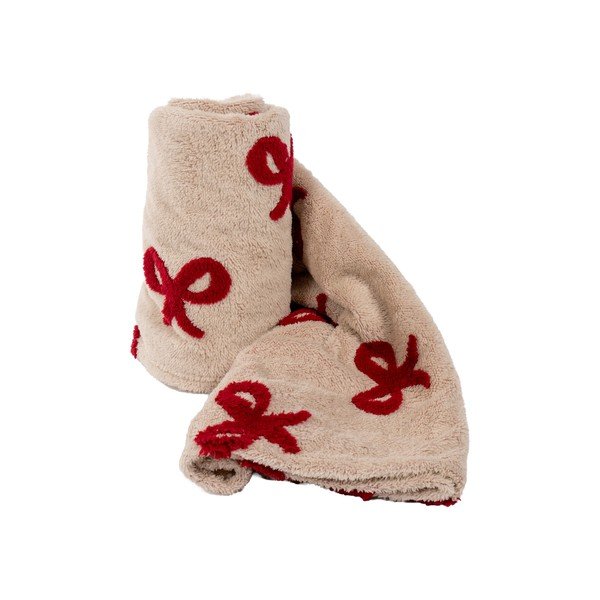 Coperta rossa/beige in micropile a tema natalizio 150x200 cm XMAS – Tiseco Home Studio-image-4