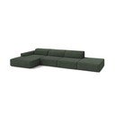 Divano angolare verde/color petrolio (con penisola a sinistra/con chaise lounge) Jodie – Micadoni 