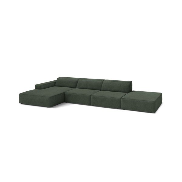 Divano angolare componibile color petrolio (con penisola a sinistra/con chaise lounge) Jodie – Micadoni 