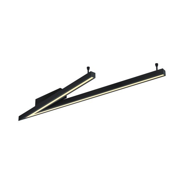 Apparecchio da soffitto a LED nero con controllo vocale/app mobile con paralume in metallo 35x127,5 cm Cicanto - CINQUE-image-2