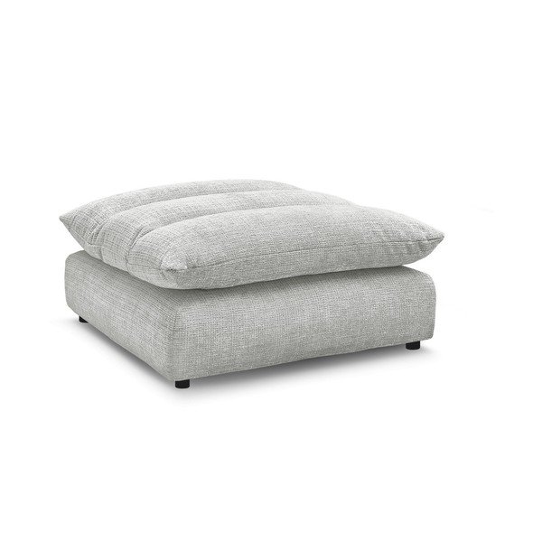 Poggiapiedi grigio chiaro con rivestimento in ciniglia Neil – Bobochic Paris