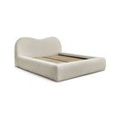 Letto matrimoniale imbottito beige con contenitore con rete inclusa 180x200 cm Orlane – Bobochic Paris