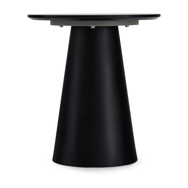 Tavolino in grigio scuro e nero con piano in marmo ø 45 cm Tango - Furnhouse-image-2