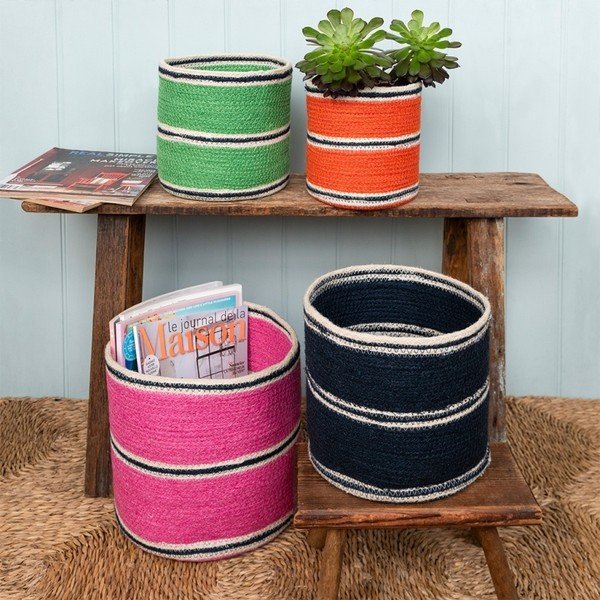 Set di cesti in iuta 4 pz ø 27x26 cm – Rex London-image-1