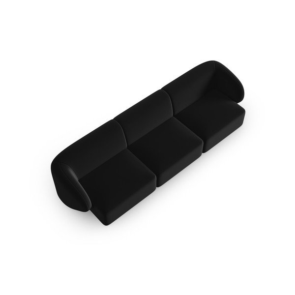 Divano nero con rivestimento in velluto 266 cm Paolo – Milo Casa-image-1