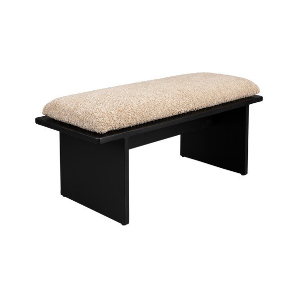 Panchina beige con rivestimento in bouclé Shiho – Dutchbone-image-2