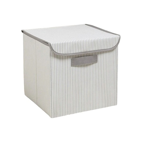 Scatola in tessuto grigio con coperchio 30x30x30 cm - Mioli Decor