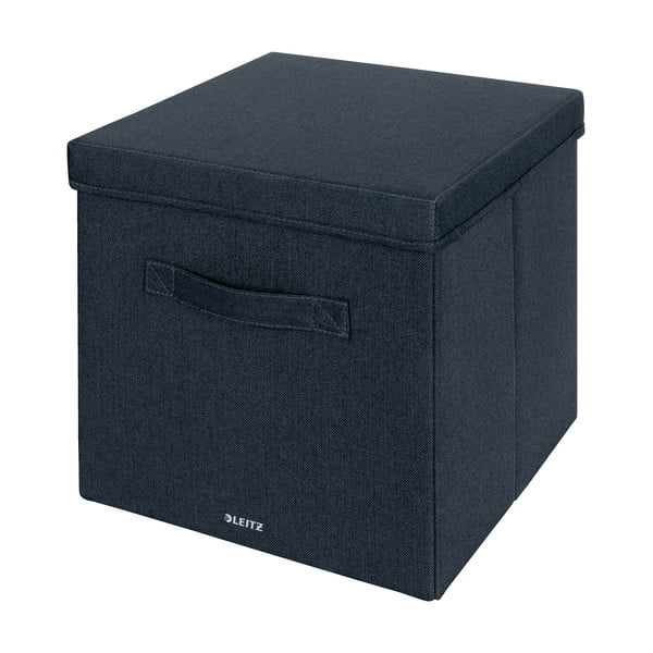Set di 2 scatole in tessuto grigio scuro con coperchio 33x38x32,5 cm - Leitz