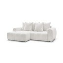 Divano angolare bianco allungabile/con contenitore (con penisola a sinistra/con chaise lounge) con rivestimento in bouclé Roxelane – Bobochic Paris