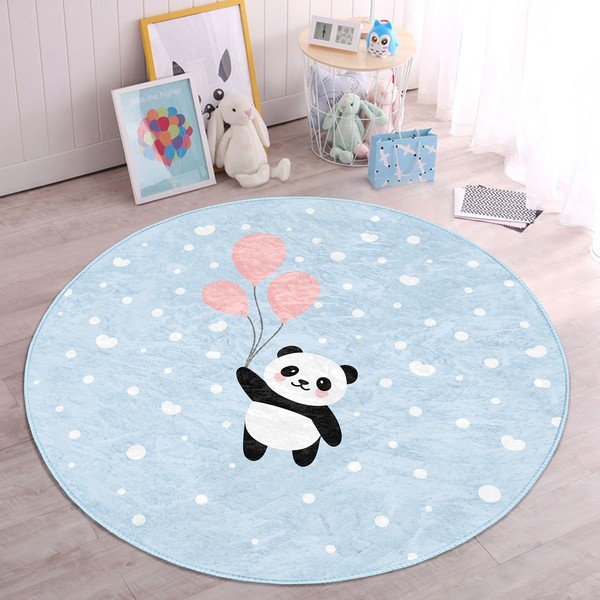 Tappeto azzurro per bambini ø 80 cm Comfort - Mila Home-image-2
