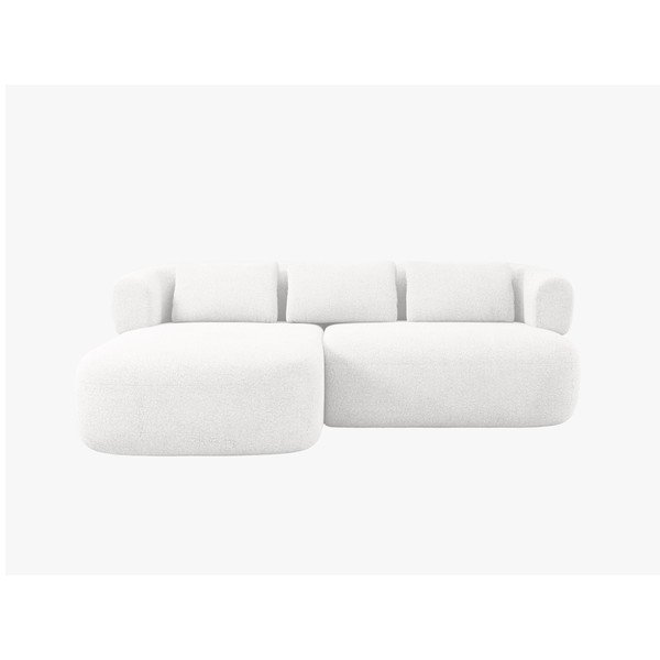 Divano angolare avorio (con penisola a sinistra/con chaise lounge) con rivestimento in bouclé Jenny – Micadoni -image-2