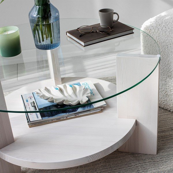 Tavolino rotondo bianco ø 75 cm Mondo - Neostill-image-3