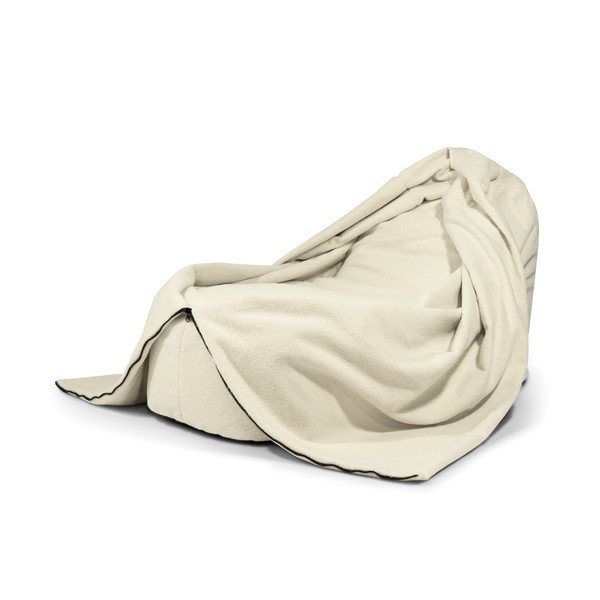 Pouf a sacco per bambini grigio chiaro con rivestimento in bouclé Cocoon 120 – SLOWDOWN-image-3