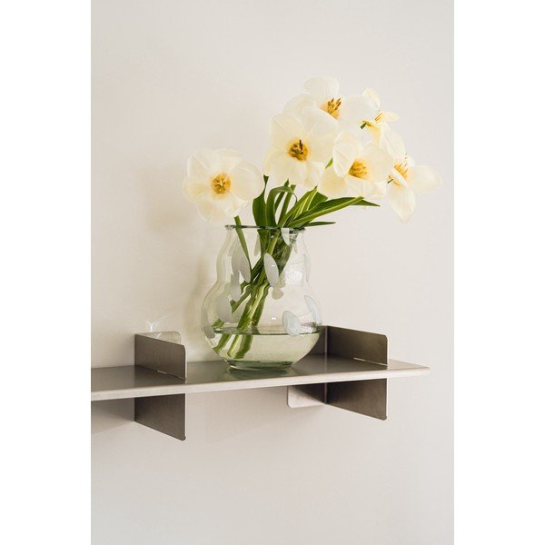 Vaso bianco in vetro fatto a mano (altezza totale 22 cm) Dam – noo.ma-image-1