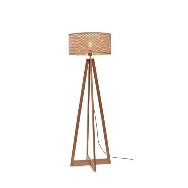 Lampada da terra con paralume in bambù di colore naturale (altezza 145 cm) Java - Good&Mojo