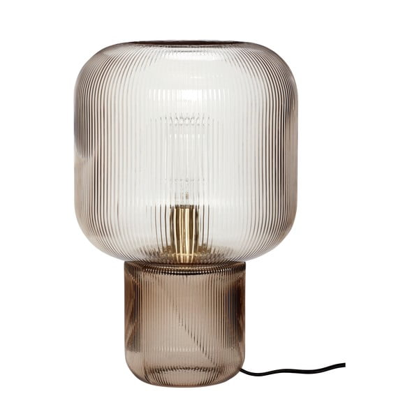 Lampada da tavolo marrone con paralume in vetro (altezza 42 cm) Pirum - Hübsch