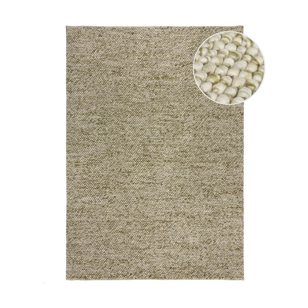 Tappeto kaki tessuto a mano in misto lana 80x150 cm Minerals - Flair Rugs