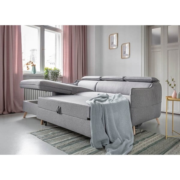 Divano letto angolare grigio chiaro (angolo sinistro) Sweet Harmony - Miuform-image-3
