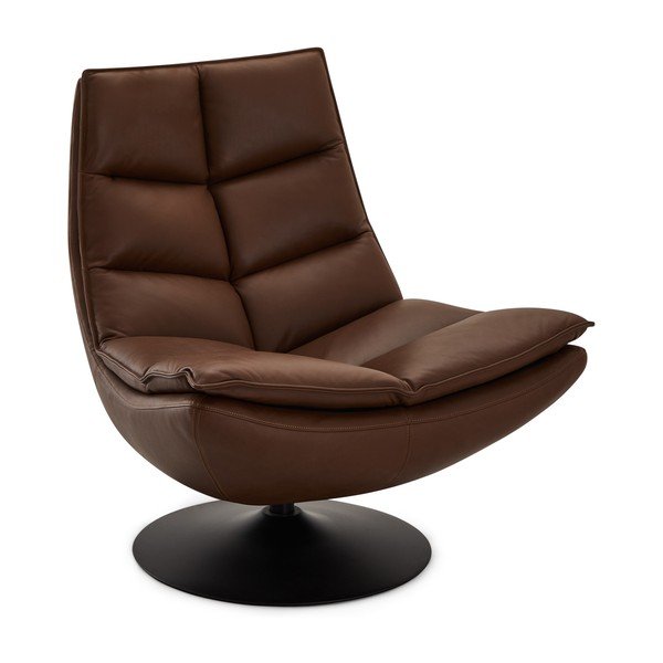 Poltrona in pelle marrone scuro Miami - Furnhouse-image-2