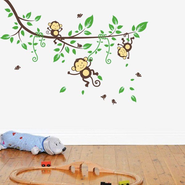 Adesivo murale Scimmie sull'albero - Ambiance-image-4