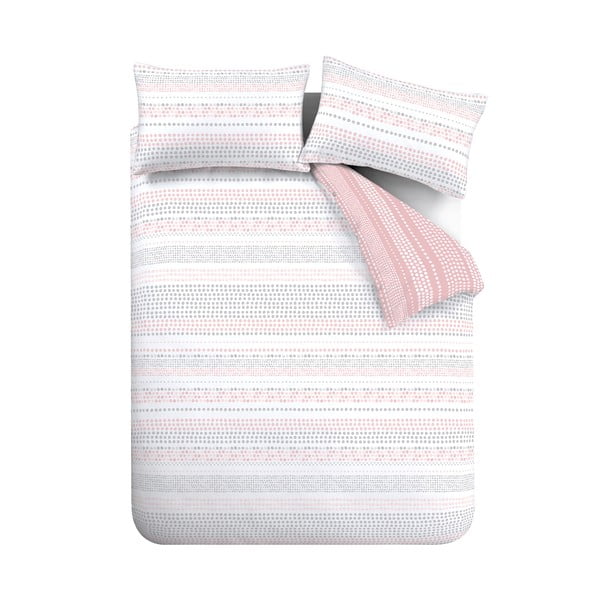 Biancheria da letto rosa-grigio 200x200 cm Banded Spots - Cloudsoft