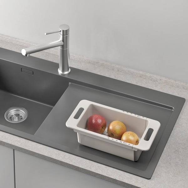 Scolapiatti allungabile per lavello regolabile grigio in plastica 52x18 cm Drainflex – Metaltex-image-4