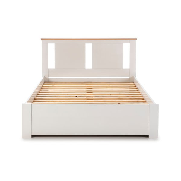 Letto matrimoniale bianco con griglia 140x190 cm Enara - Marckeric-image-2