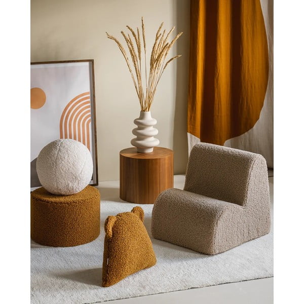 Cuscino per divano da bambini marrone con rivestimento in bouclé Bear – Wigiwama-image-3