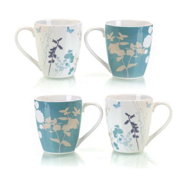 Sada 4 porcelánových hrnků Meadow, 330 ml