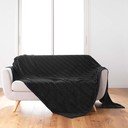 Copriletto nero in microflanella 180x220 cm Arya – douceur d'intérieur