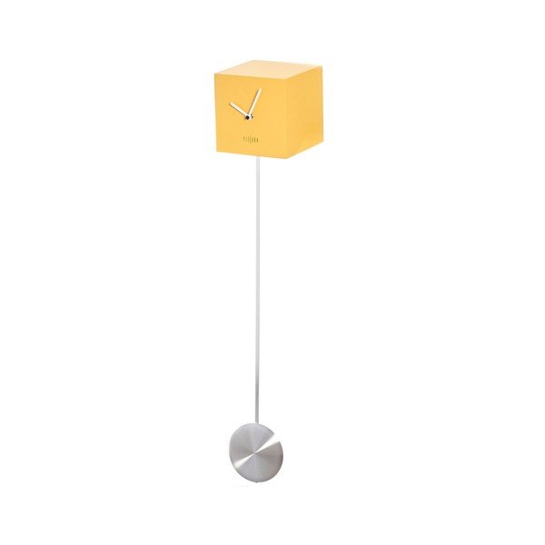 Žluté nástěnné hodiny Fisura Pendulum Amarillo