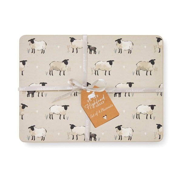 Tovagliette in set in sughero 4 pz 21,5x29 cm Highland Sheep – Cooksmart ®-image-2